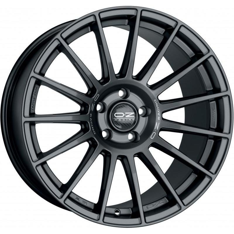 OZ Superturismo LM 9.5x19 5*112 ET21 DIA66.6 Matt Graphite Silver Lettering Литой